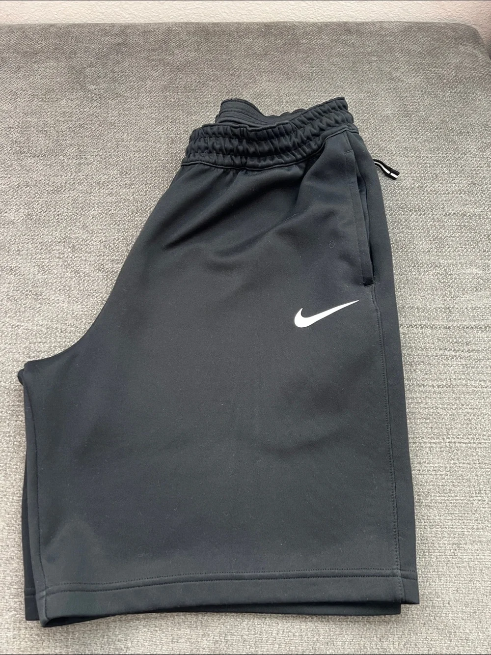 Nike Black Men's Athletic Shorts with White Swoosh